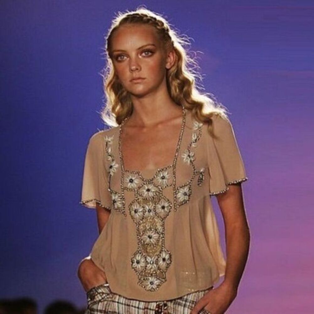 Designer Matthew Williamson Beaded Sea Shell Top b56
